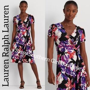 🆕⭐ Ralph Lauren Black Floral Midi Dress